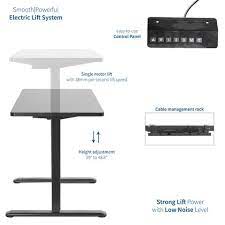 VIVO 60" x 24" Electric Desk with Black Frame and Memory Pad