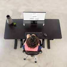 VIVO 60" x 24" Electric Desk with Black Frame and Memory Pad