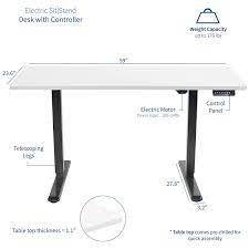 VIVO 60" x 24" Electric Desk with Black Frame and Memory Pad