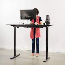 VIVO 60" x 24" Electric Desk with Black Frame and Memory Pad