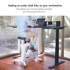 Deluxe Office Combo: Standing Desk EN1, Ergo Chair, Under Desk Bike, Cable Management, Dual Monitor Mount, and Anti Fatigue Mat. All you need to create an efficient and organized design.