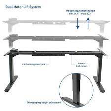 Powerful Standing Desk Electric Frame with three piece telescopic height adjustment. 