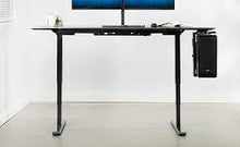 Load image into Gallery viewer, VIVO Electric Dual Motor Stand Up Desk Frame with Cable Management Rack, Ergonomic Height Adjustable Standing DIY Workstation, DESK-V103. You can DYI your own Standing Desk with this potent frame, thick leg in steel construction with a load capacity of 275 pounds! Its three piece telescopic height adjustment legs go from sitting to standing in seconds with a touch of a button. Hidden multi-motors speed up the lift mechanism by 1.5&quot; per second!  