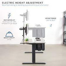 Load image into Gallery viewer, VIVO DUAL MOTOR ELECTRIC STAND UP DESK FRAME WITH CABLE  MANAGEMENT RACK, ERGONOMIC