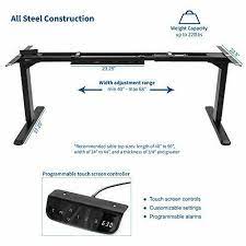 VIVO DUAL MOTOR ELECTRIC STAND UP DESK FRAME WITH CABLE  MANAGEMENT RACK, ERGONOMIC