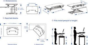 Motorized AlcoveRiser Standing Desk Converter EM7M 36" & 40"