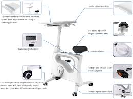 V9 W/ DESKTOP - Home Office Height Adjustable Cycle Desk Bike