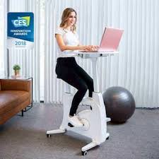 V9 W/ DESKTOP - Home Office Height Adjustable Cycle Desk Bike