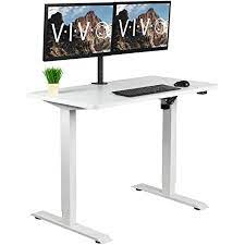 VIVO Electric Height Adjustable 43 x 24 inch Memory Stand Up Desk, White