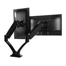 Load image into Gallery viewer, Dual Monitor Mount F7D - With two monitor arms at your disposal, you have complete freedom to configure your monitors. Place your displays side-by-side, spaced evenly apart, back-to-back, top-to-bottom or anywhere in between. The monitor mount also allows rotation from landscape to portrait orientation for viewing longer pages or blocks of code without scrolling.