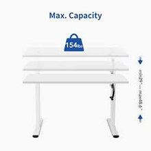 Load image into Gallery viewer, Height Adjustable Workstation  With a height range of 29&quot; to 48.6&quot; (with 1-inch desktop included), anyone can find their favorite working heights for maximum comfort. Transitions are smooth and easy thanks to the durable manual hand crank.