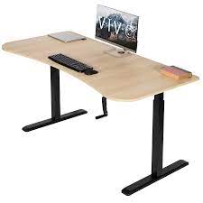 VIVO Crank Height Adjustable 63” Desk