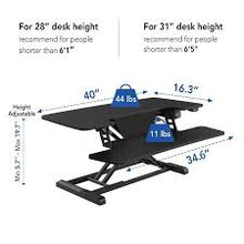 Load image into Gallery viewer, Motorized AlcoveRiser Standing Desk Converter EM7M 36&quot; &amp; 40&quot;