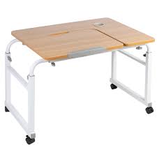 VIVO Mobile Height Adjustable Desk for Kids and Adults | Interactive Workstation Spacious desk with rolling lockable caster to move around. Ease for kids' little fingers. Cup holder, interactive top to release the inner creativity. Height and lenght adjustable to fit couches, chairs, beds.