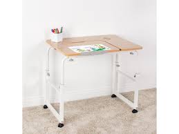 VIVO Mobile Height Adjustable Desk for Kids and Adults | Interactive Workstation Spacious desk with rolling lockable caster to move around. Ease for kids' little fingers. Cup holder, interactive top to release the inner creativity. Height and lenght adjustable to fit couches, chairs, beds.