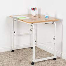 Load image into Gallery viewer, VIVO Mobile Height Adjustable Desk for Kids and Adults | Interactive Workstation Spacious desk with rolling lockable caster to move around. Ease for kids&#39; little fingers. Cup holder, interactive top to release the inner creativity. Height and lenght adjustable to fit couches, chairs, beds.