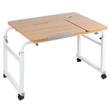 Load image into Gallery viewer, VIVO Mobile Height Adjustable Desk for Kids and Adults | Interactive Workstation Spacious desk with rolling lockable caster to move around. Ease for kids&#39; little fingers. Cup holder, interactive top to release the inner creativity. Height and lenght adjustable to fit couches, chairs, beds.