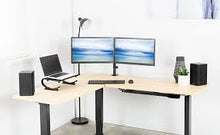 Load image into Gallery viewer, Black Electric Multi Motor Corner Desk Frame