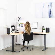 Black Electric Multi Motor Corner Desk Frame