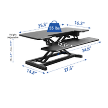 Load image into Gallery viewer, Motorized AlcoveRiser Standing Desk Converter EM7M 36&quot; &amp; 40&quot;