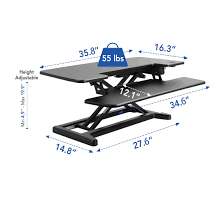 Motorized AlcoveRiser Standing Desk Converter EM7M 36" & 40"