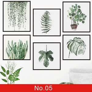 Nature Green Leaf Weed Wall Sticker for Bedroom Living room Décor 3D Tile Stickers Vinyl Wall Decals wallpaper Home Decoration