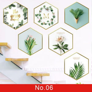 Nature Green Leaf Weed Wall Sticker for Bedroom Living room Décor 3D Tile Stickers Vinyl Wall Decals wallpaper Home Decoration