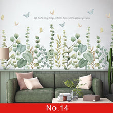 Load image into Gallery viewer, Nature Green Leaf Weed Wall Sticker for Bedroom Living room Décor 3D Tile Stickers Vinyl Wall Decals wallpaper Home Decoration