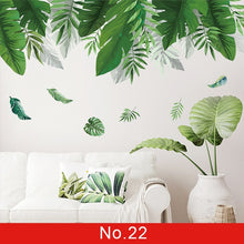 Load image into Gallery viewer, Nature Green Leaf Weed Wall Sticker for Bedroom Living room Décor 3D Tile Stickers Vinyl Wall Decals wallpaper Home Decoration