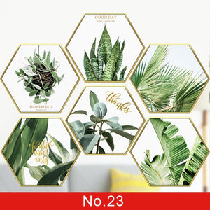 Nature Green Leaf Weed Wall Sticker for Bedroom Living room Décor 3D Tile Stickers Vinyl Wall Decals wallpaper Home Decoration