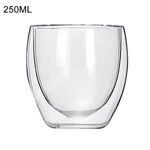 New 6Pcs 80ml 2.7oz Glass Double Walled Heat Insulated Tumbler Espresso Tea Cup coffee mug