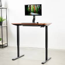 VIVO Electric Height Adjustable 43 x 24 inch Memory Stand Up Desk, Dark Walnut