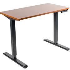 VIVO Electric Height Adjustable 43 x 24 inch Memory Stand Up Desk, Dark Walnut