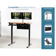 VIVO Electric Height Adjustable 43 x 24 inch Memory Stand Up Desk, Dark Walnut