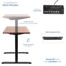 VIVO Electric Height Adjustable 43 x 24 inch Memory Stand Up Desk, Dark Walnut