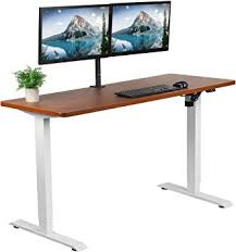 VIVO Electric Height Adjustable 43 x 24 inch Memory Stand Up Desk, Dark Walnut