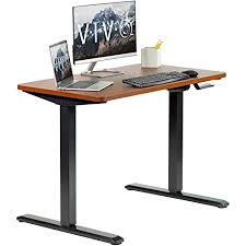 VIVO Electric Height Adjustable 43 x 24 inch Memory Stand Up Desk, Dark Walnut