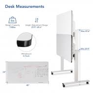 Height Adjustable Whiteboard Standing Desk